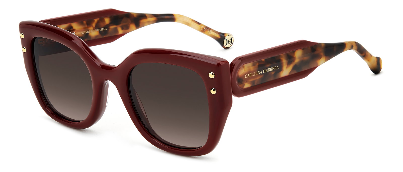 Das Bild zeigt die Sonnenbrille HER 0312/S von der Marke Carolina Herrera in Burgunder.