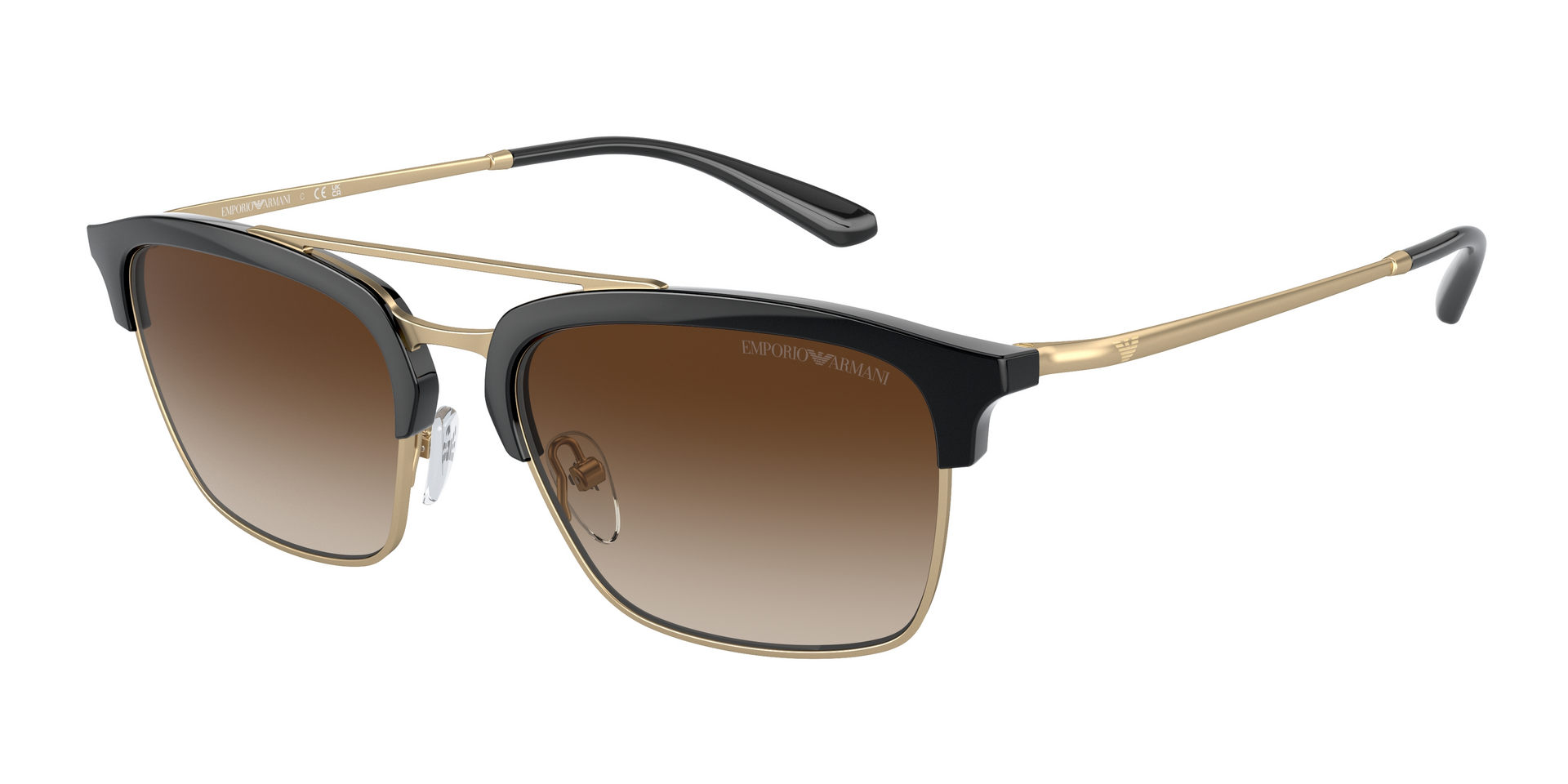 Das Bild zeigt die Sonnenbrille EA4228 300213 von der Marke Emporio Armani in schwarz/gold.