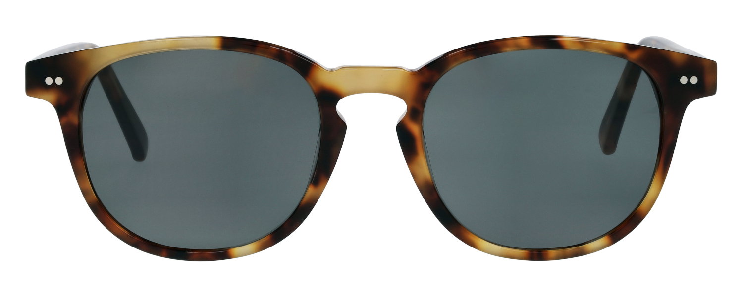 Das Bild zeigt die ovale Sonnenbrille 720761 für Herren von der Marke Abele Optik in braun havanna von vorne