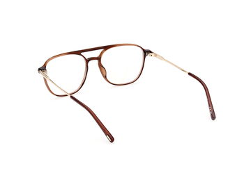 Das Bild zeigt die Korrektionsbrille FT5874-B 048 von der Marke Tom Ford in dunkelbraun/gold.