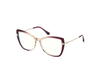 Das Bild zeigt die Korrektionsbrille FT5882-B 083 von der Marke Tom Ford in violett/gold.