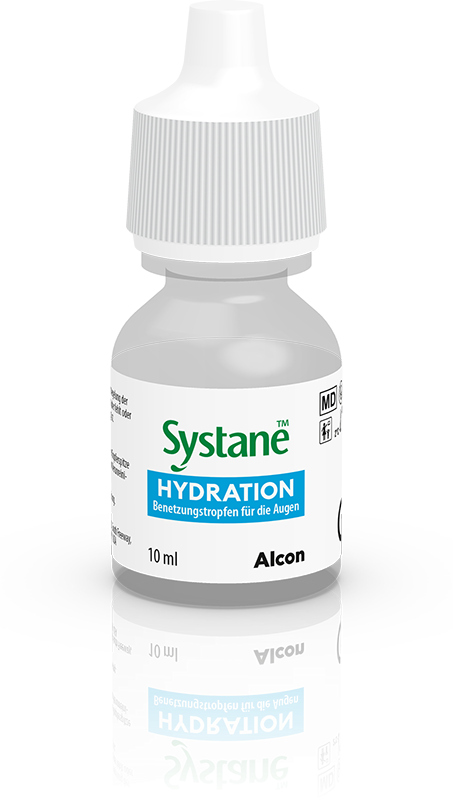 Das Bild zeigt das Pflegemittel Systane Hydration  10ml von  Alcon.