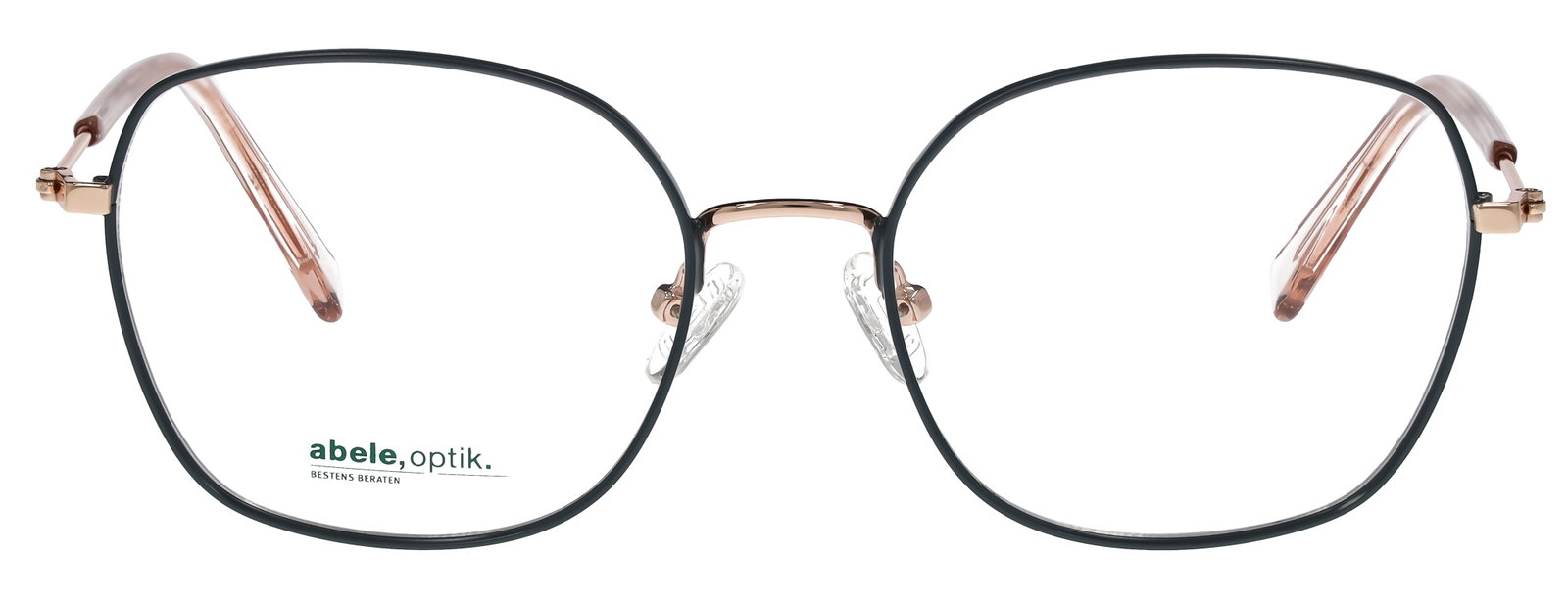 Das Bild zeigt die Korrektionsbrille 147401 von der Marke Abele Optik in grün/gold.
