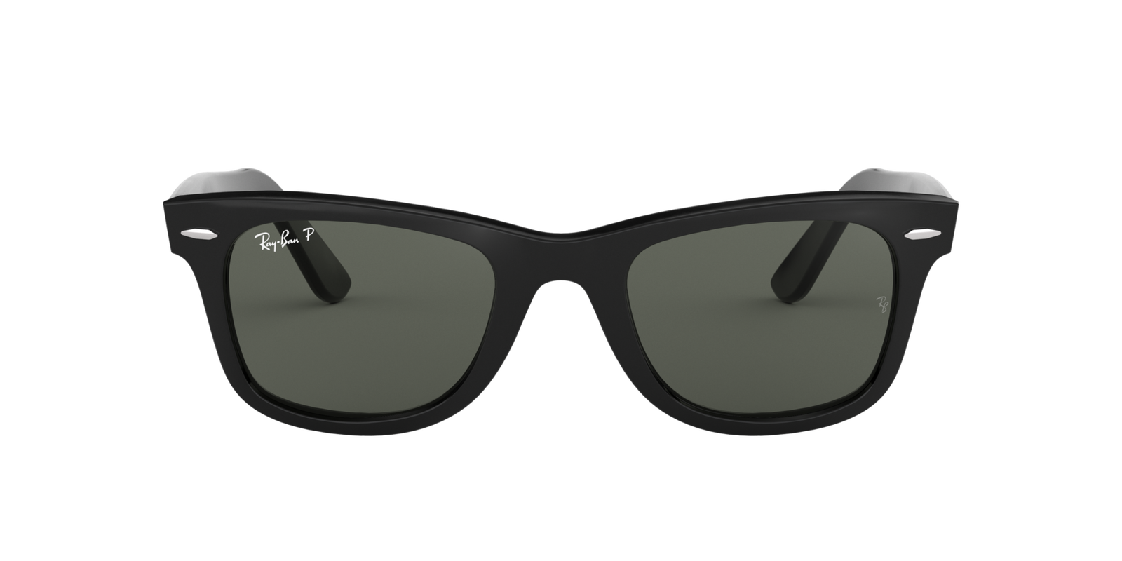 Das Bild zeigt die rechteckige Sonnenbrille Ray Ban Original Wayfarer RB2140 901/58 für Herren von der Marke Ray-Ban in schwarz von vorne