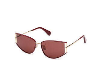 Das Bild zeigt die Sonnenbrille MM0141 von der Marke Max Mara in Bordeaux/Blassgold.