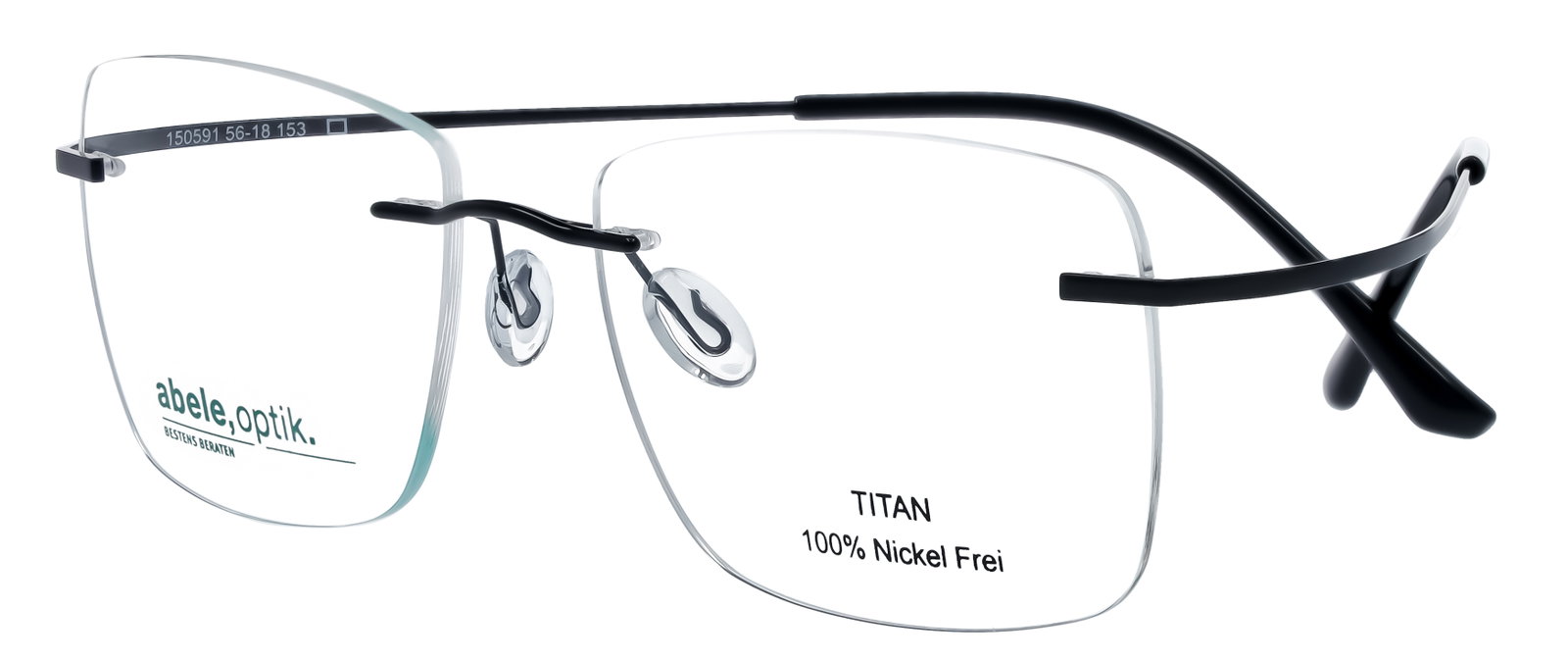 Titanbrille für Herren randlos schwarz 150591
