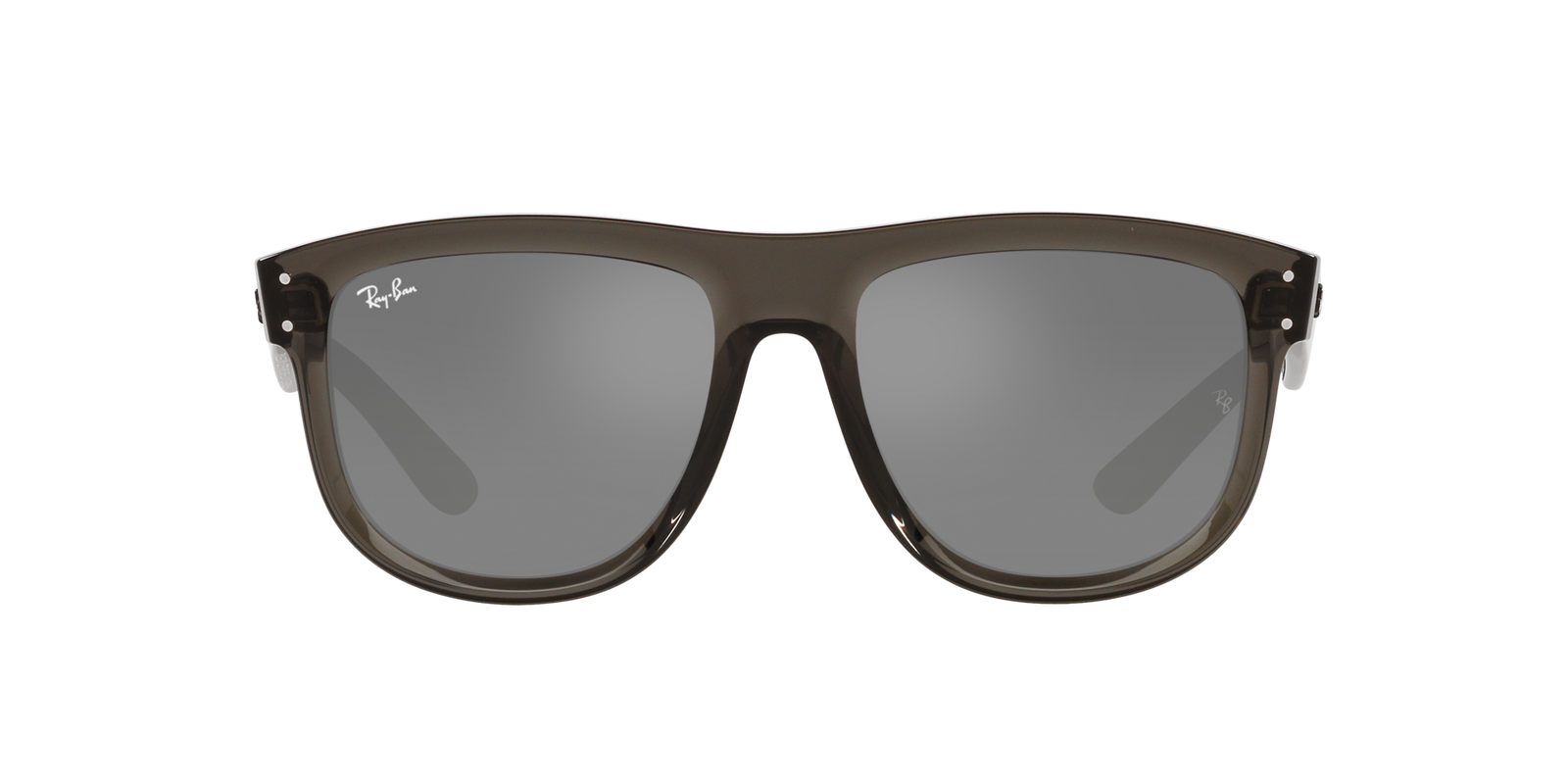 Das Bild zeigt die Sonnenbrille RBR0501S 6707GS von der Marke Ray Ban in dunkelgrau transparent