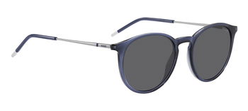 Das Bild zeigt die Sonnenbrille HG1286/S B88 von der Marke Hugo in blau/silber.