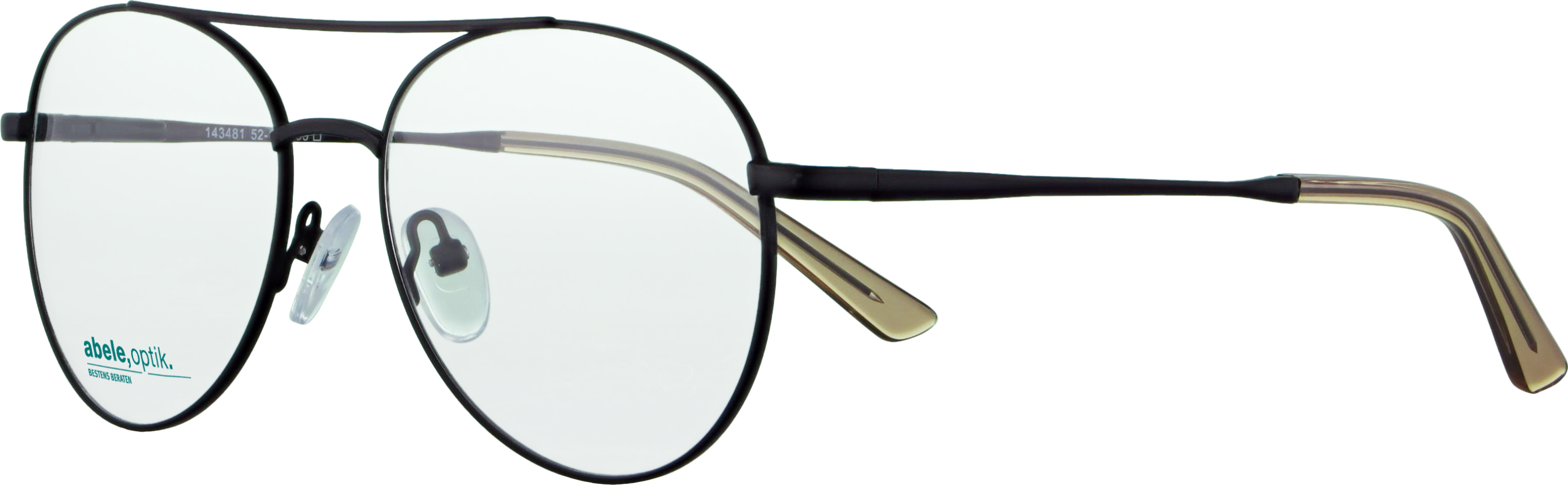 Das Bild zeigt die Korrektionsbrille 143481 von Abele Optik in schwarz matt.