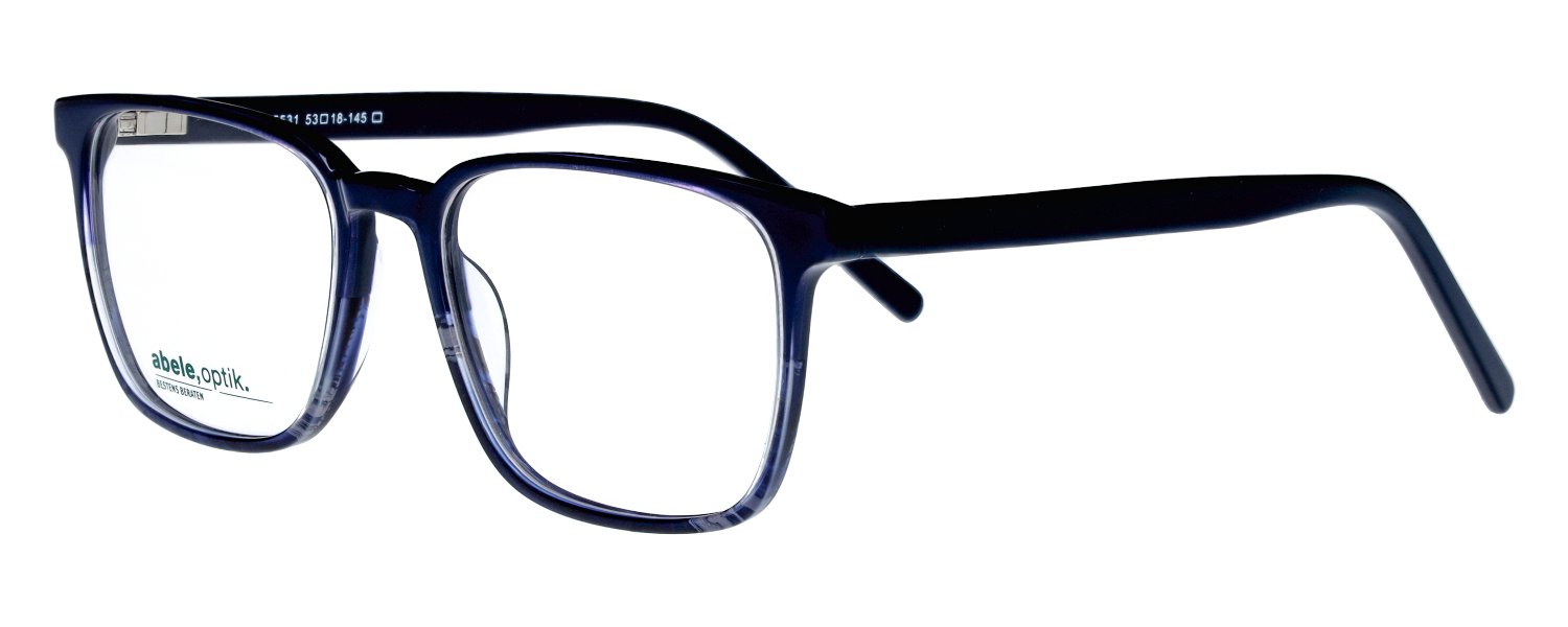 abele optik Brille in dunkelblau transparent gemustert & eckig aus Kunststoff für Herren 145531