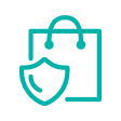 Das Icon zeigt eine türkise Tasche mit einem Siegel.