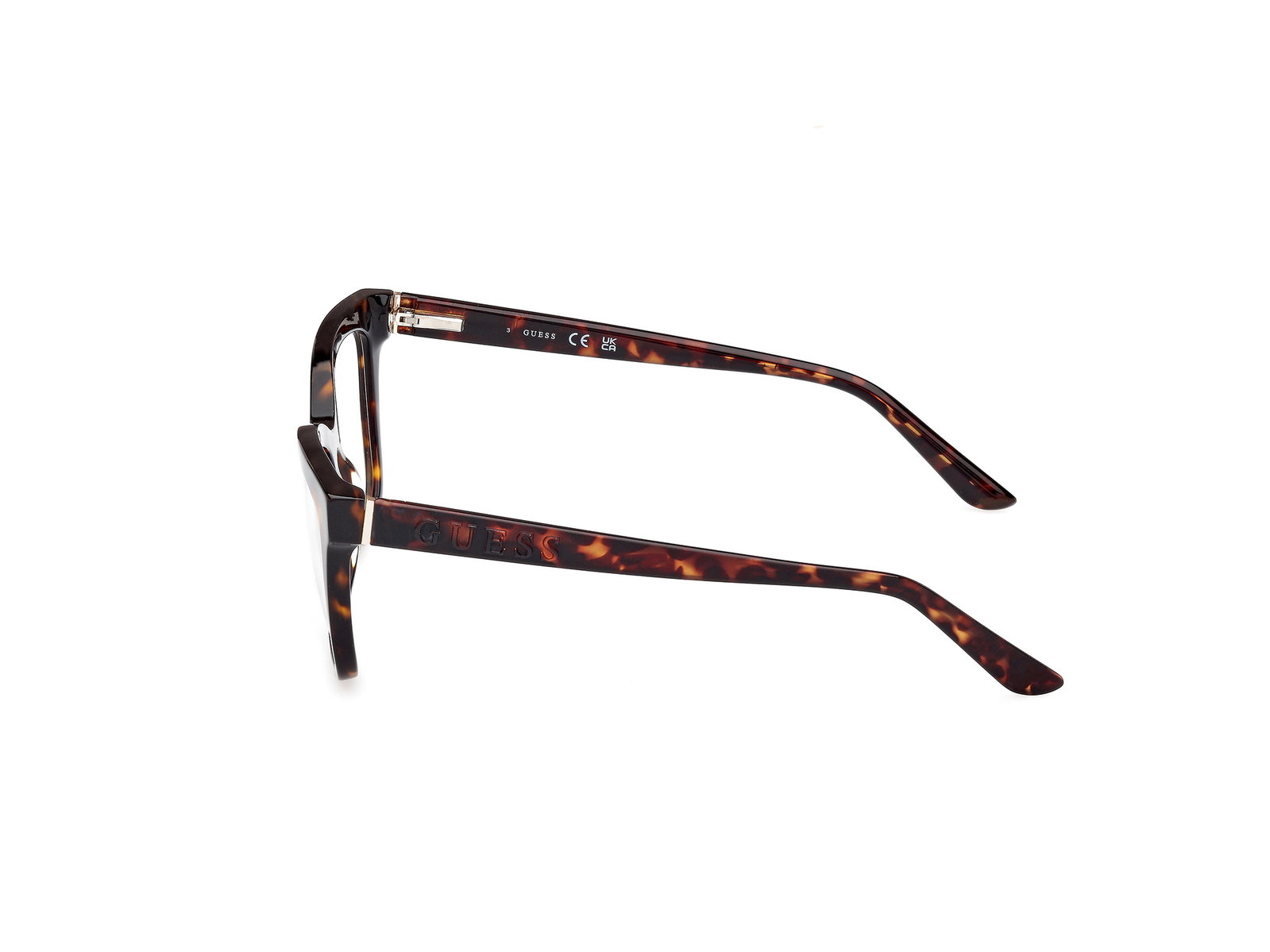 Das Bild zeigt die Korrektionsbrille GU50172 052 von der Marke Guess in Havanna.