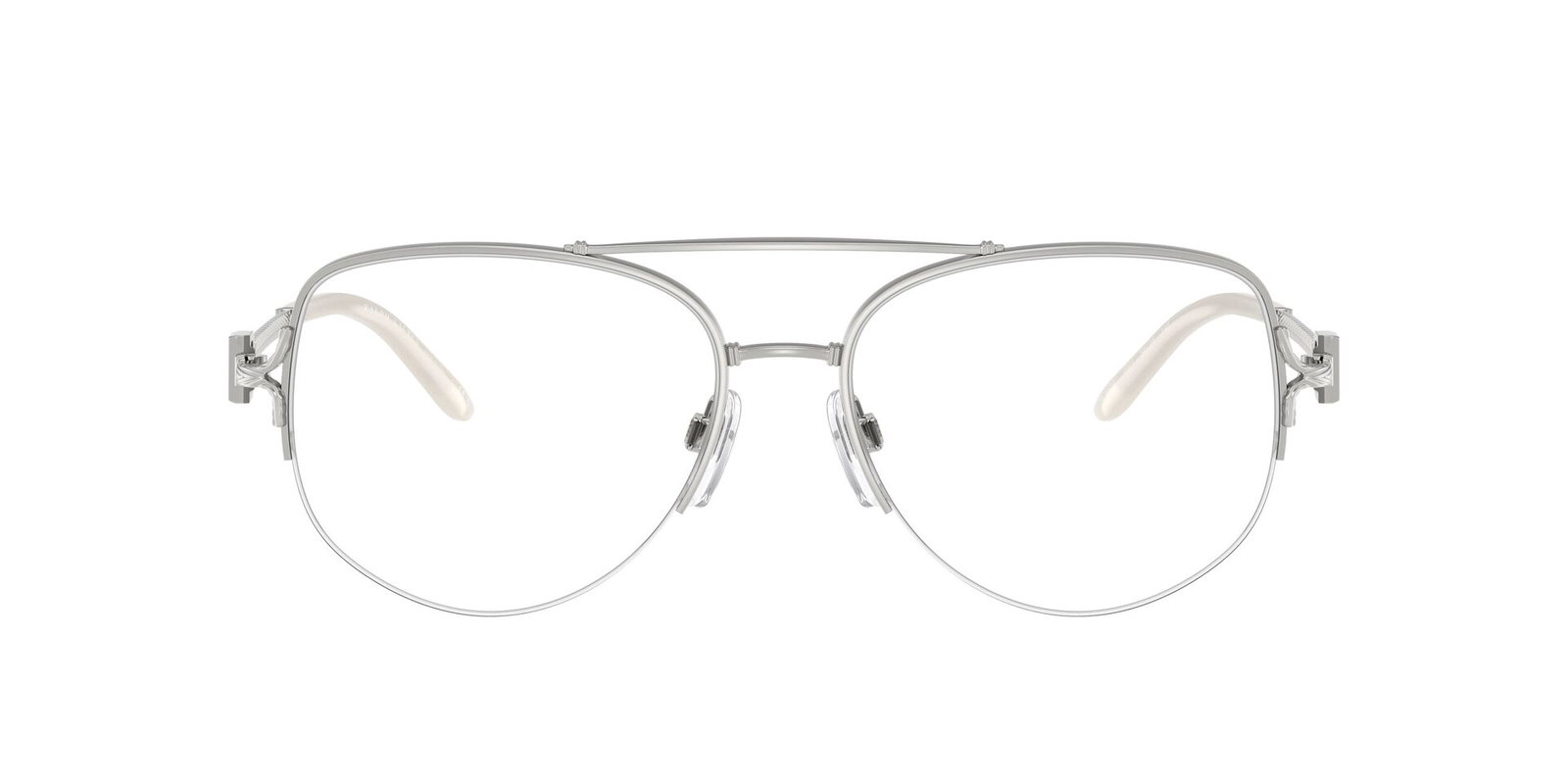 Das Bild zeigt die Korrektionsbrille RL5127 von der Marke Ralph Lauren in Silber.