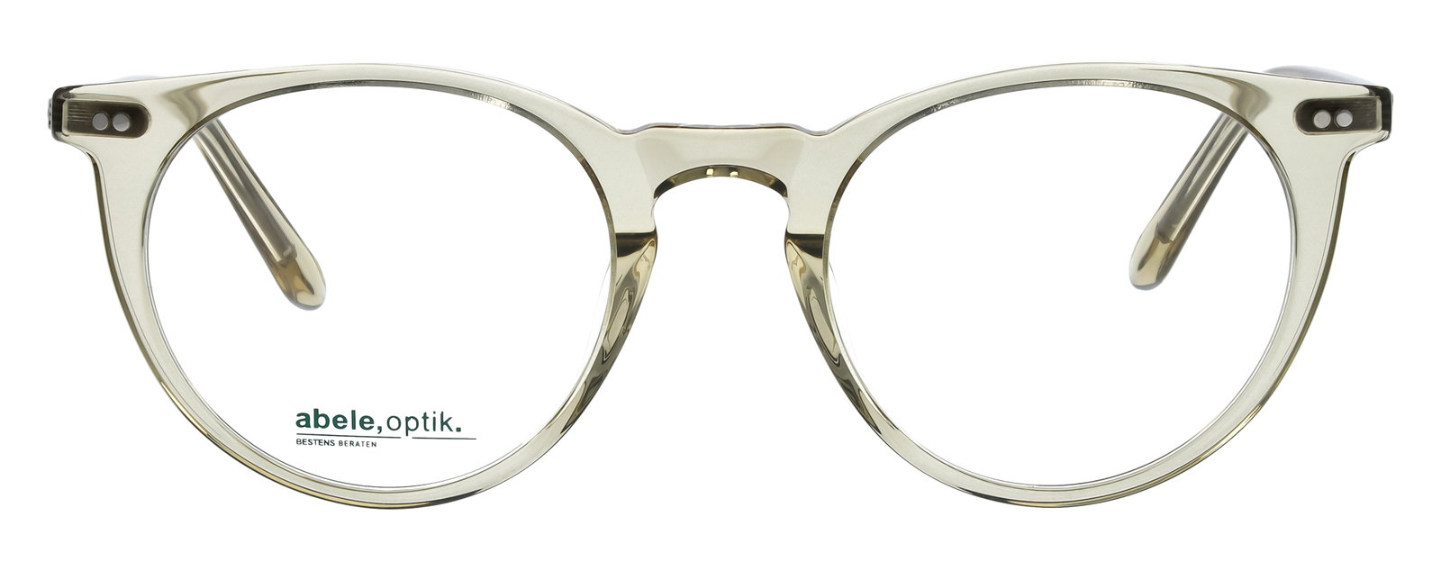 Das Bild zeigt die Korrektionsbrille 148051 von der Marke Abele Optik in gelb transparent.