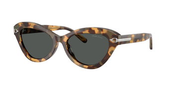 Das Bild zeigt die Ralph Lauren Sonnenbrille RL8236U in Havana gefleckt leicht seitlich.