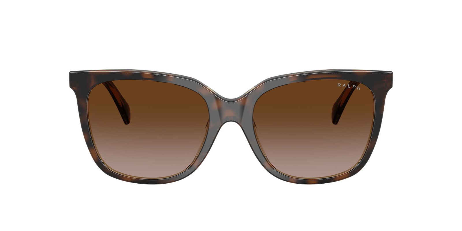 Das Bild zeigt die Ralph Sonnenbrille RA5343U in havana dunkel auf transparent von vorne.