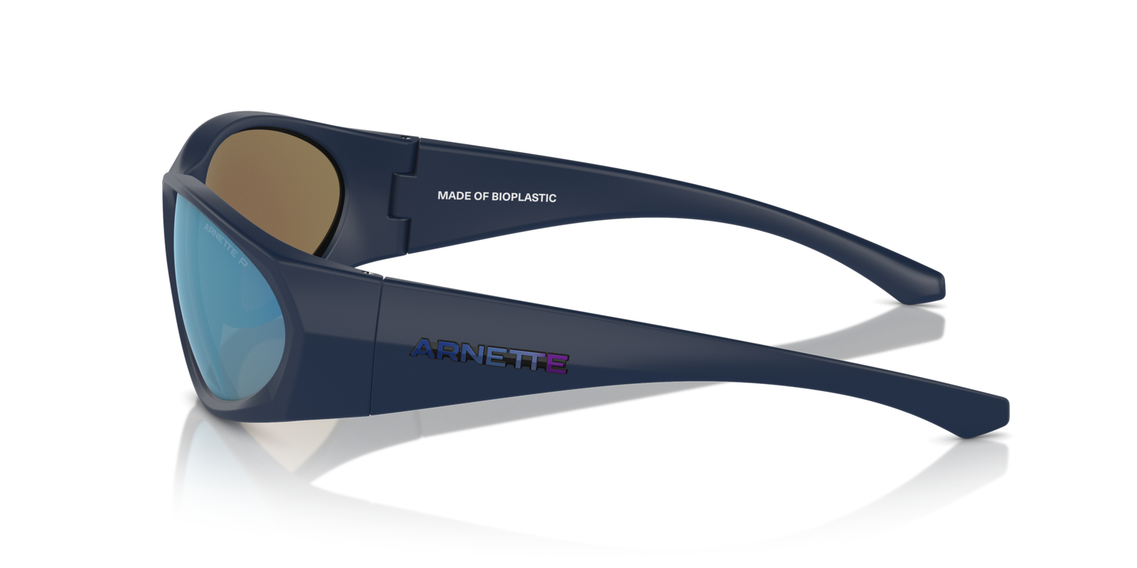 Das Bild zeigt die Sonnenbrille AN4342 275922 von der Marke Arnette in schwarz/blau.