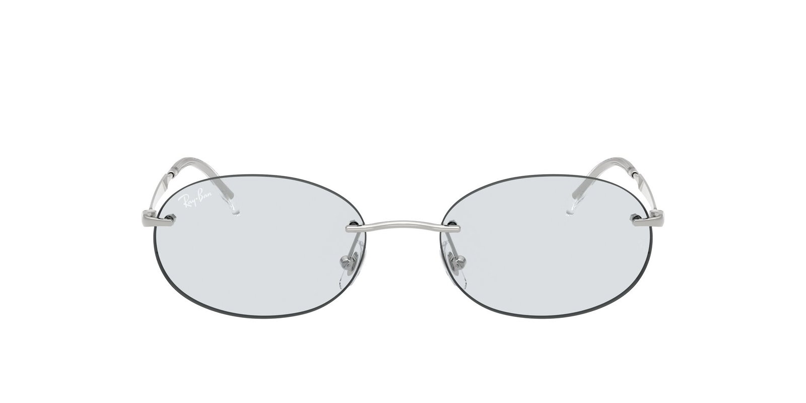 Das Bild zeigt die Ray Ban Sonnenbrille RB3767 in Silber mit saphirblauen Gläsern von vorne.