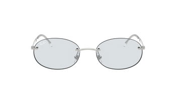 Das Bild zeigt die Ray Ban Sonnenbrille RB3767 in Silber mit saphirblauen Gläsern von vorne.