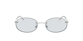 Das Bild zeigt die Ray Ban Sonnenbrille RB3767 in Silber mit saphirblauen Gläsern von vorne.