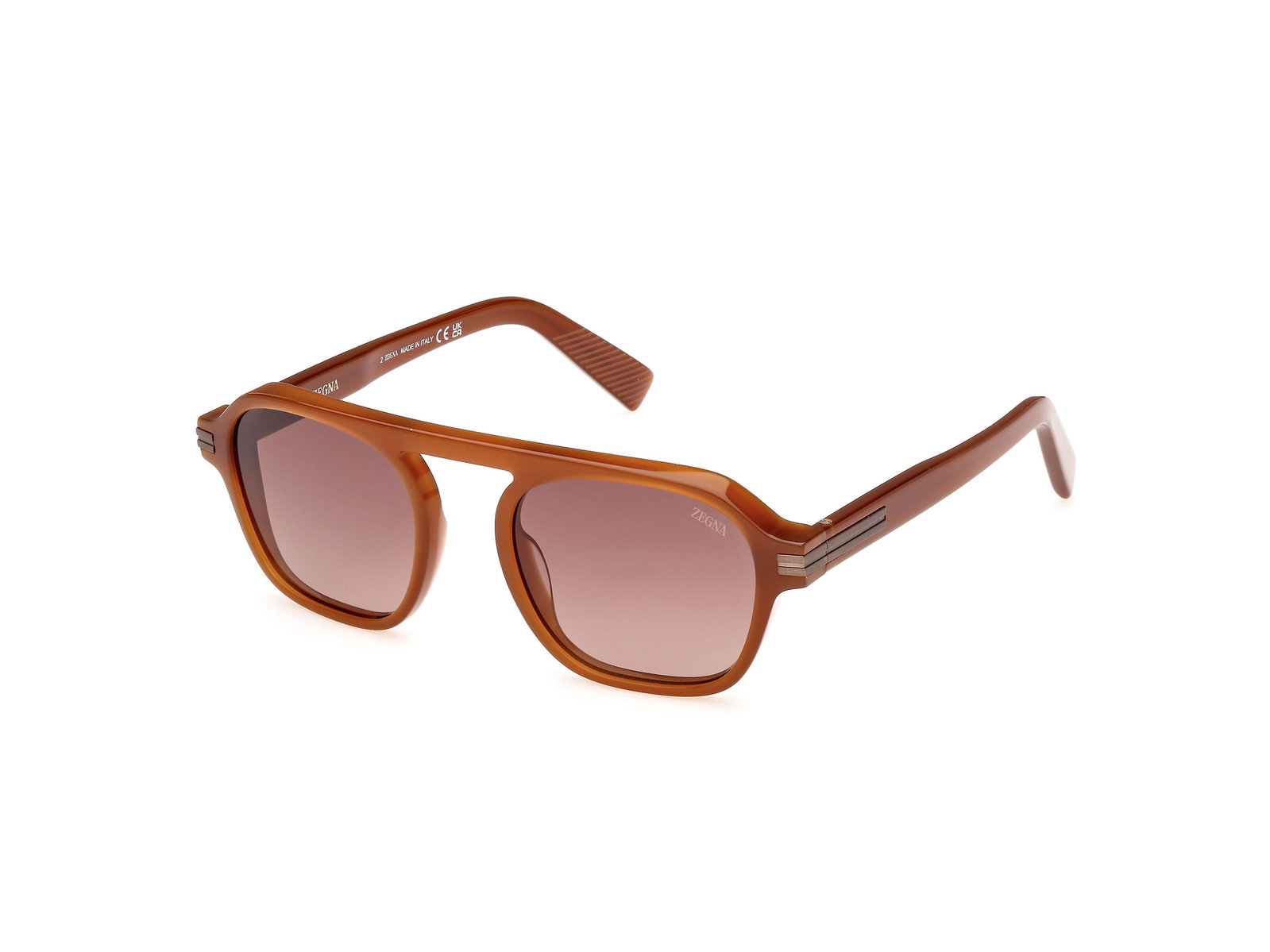Das Bild zeigt die Sonnenbrille EZ0241 45F von der Marke Zegna in Glänzend Hellbraun.