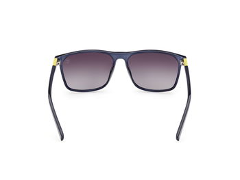 Das Bild zeigt die blaue Timberland Sonnenbrille TB9312 von hinten.