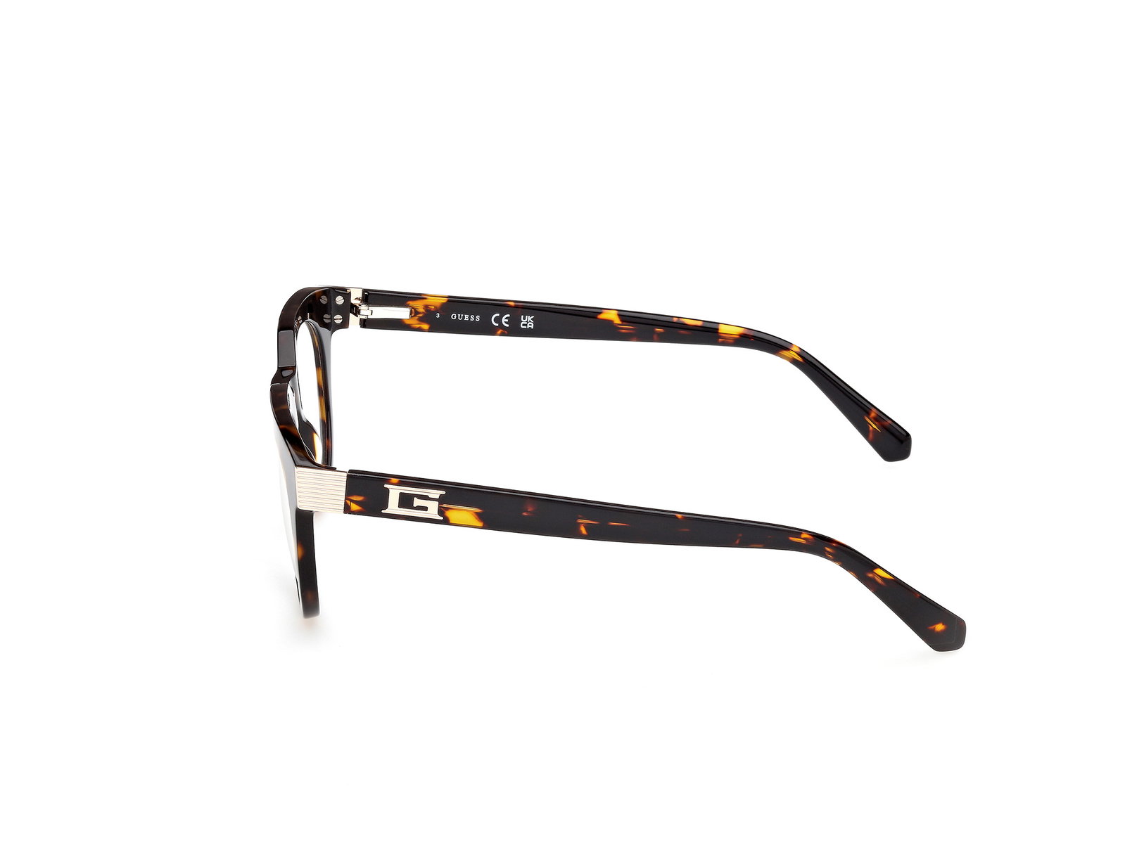 Das Bild zeigt die Korrektionsbrille GU50241 052 von der Marke Guess in Havanna.