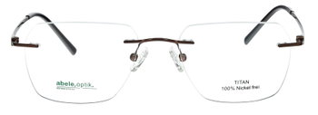 Das Bild zeigt die Randlose Titan Korrektionsbrille 151142 von Abele Optik in der Farbe Schwarz.