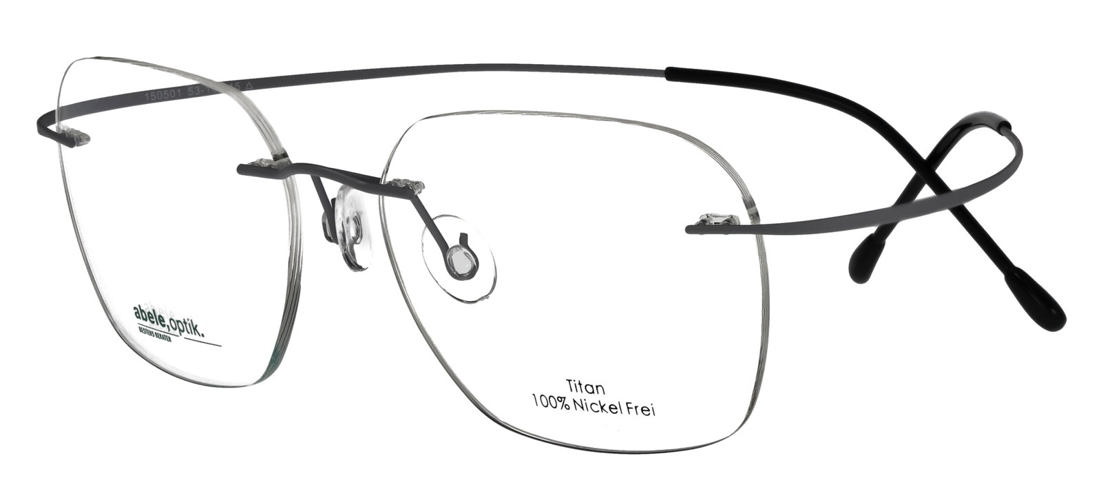 Titanbrille für Damen randlos grau 150501