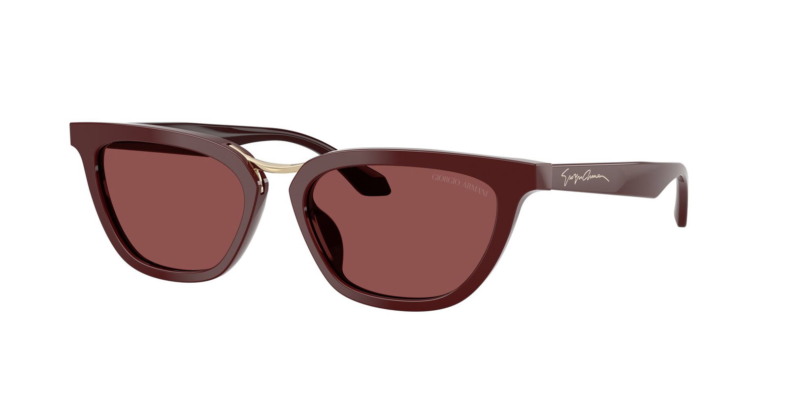 Das Bild zeigt die Giorgio Armani Sonnenbrille AR8253U in Burgunderrot