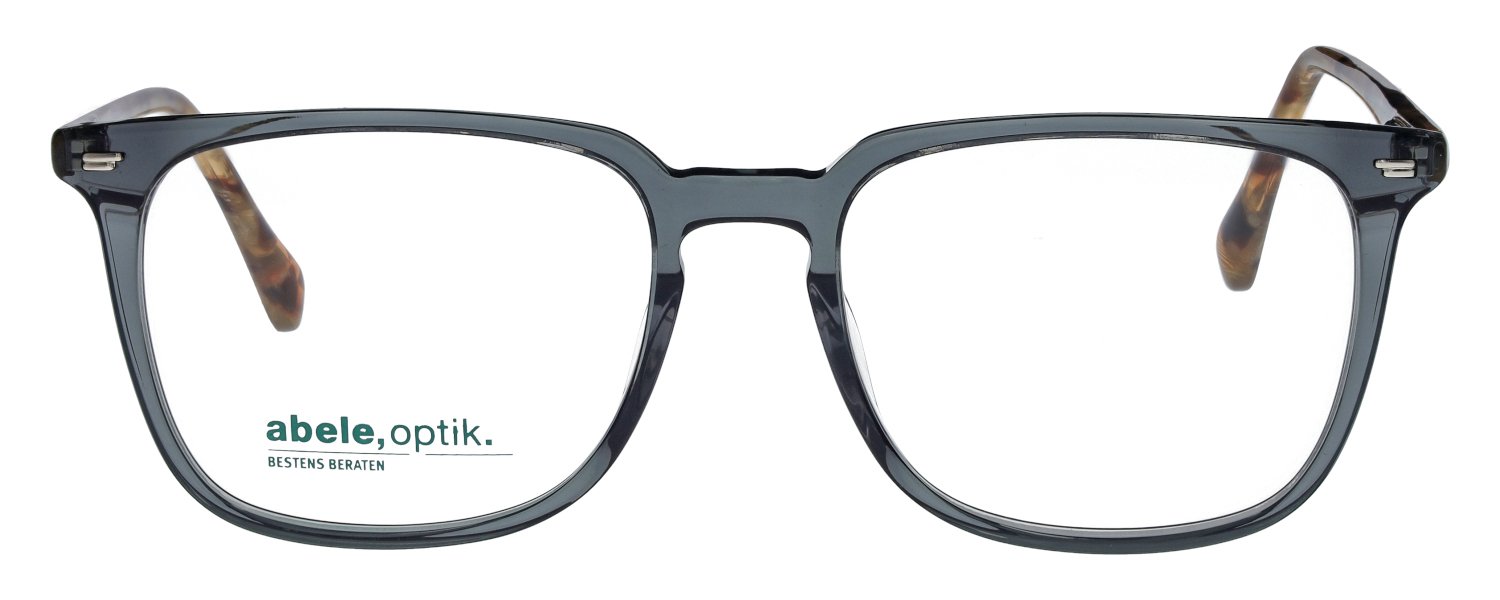 abele optik eckige Brille für Herren in dunkelgrau mit braun gemusterten Bügeln 146031