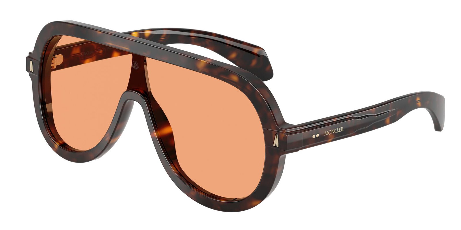 zu sehen ist die Sonnenbrille 6021U von Moncler in der Farbe Havanna.