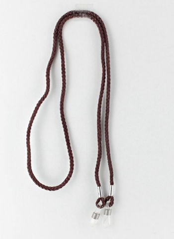Das Bild zeigt eine Brillenkette in braun.