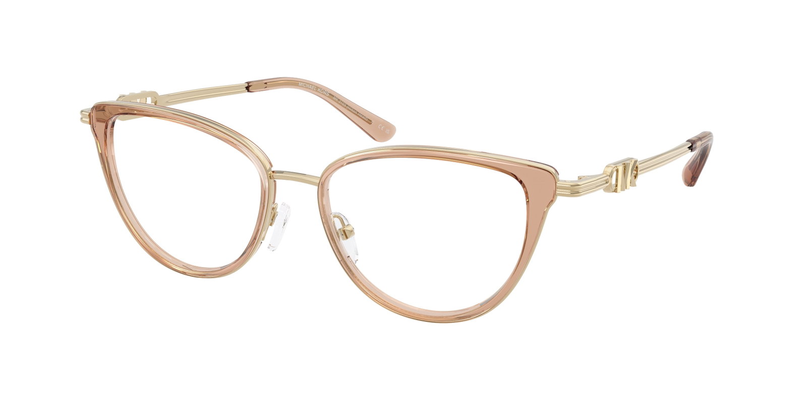 zu sehen ist die Korrektionsbrille von Michaelkors in der Farbe Hellgold.