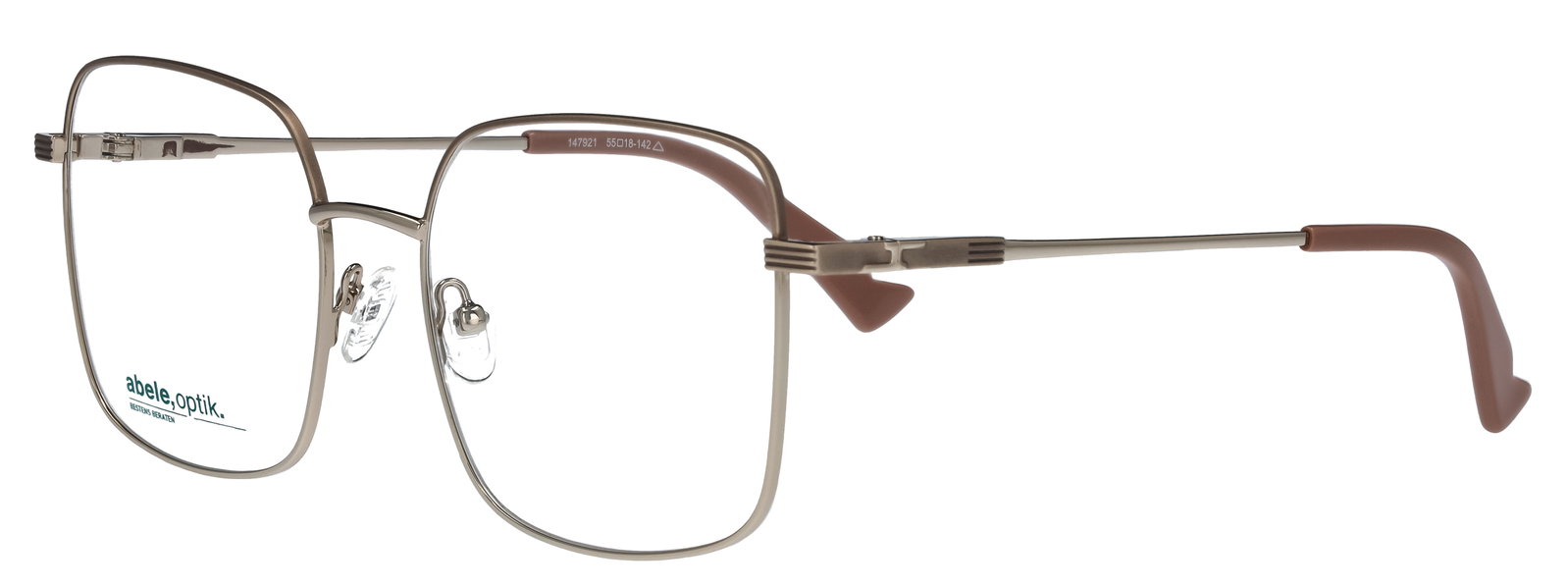 Das Bild zeigt die Korrektionsbrille 147921 von der Marke Abele Optik in weißgold.