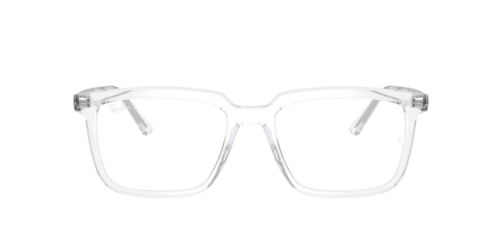 Das Bild zeigt die Korrektionsbrille RX7239 von Ray Ban in Transparent von vorne.