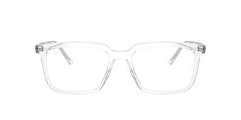 Das Bild zeigt die Korrektionsbrille RX7239 von Ray Ban in Transparent von vorne.