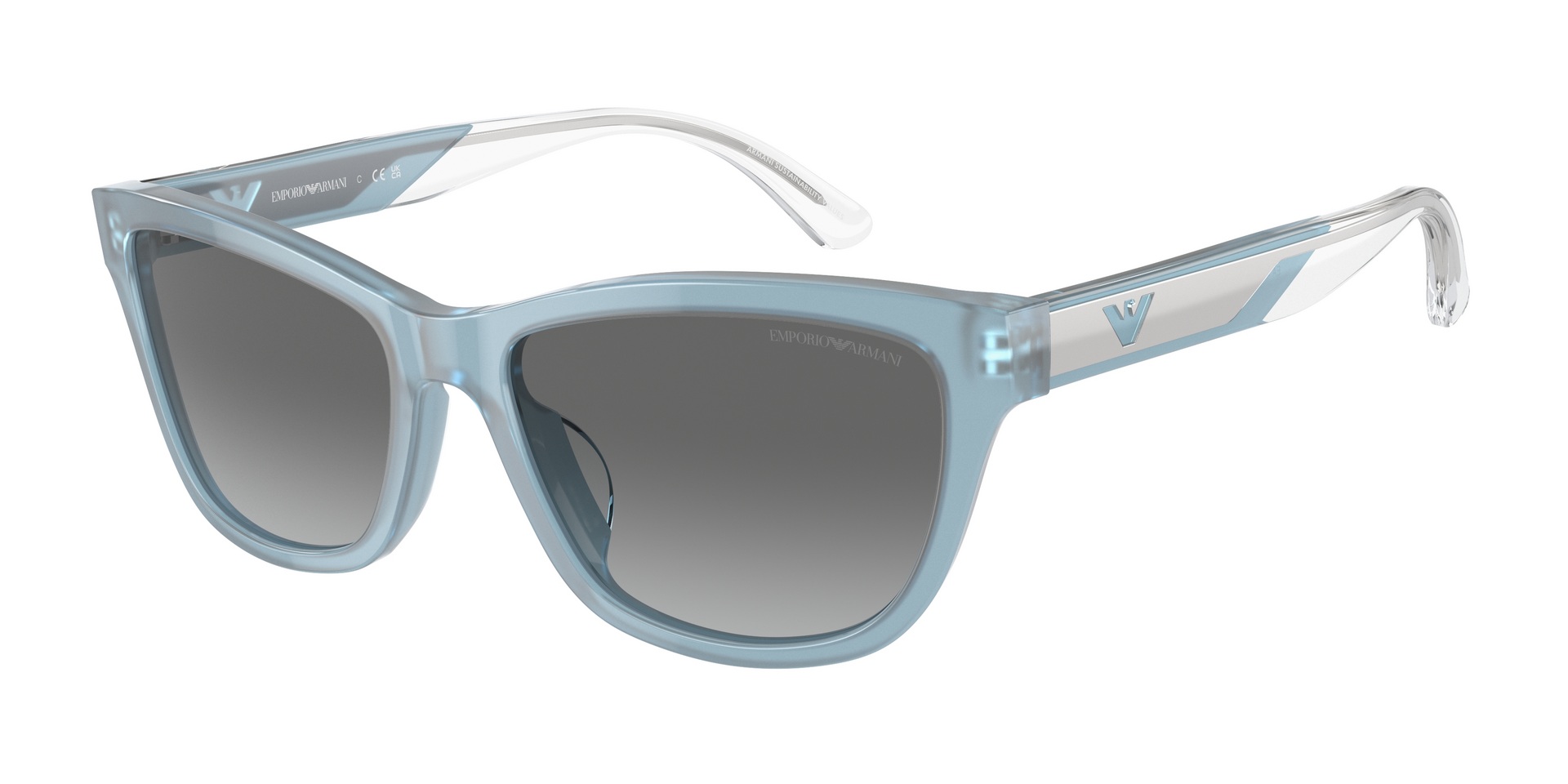 Das Bild zeigt die Sonnenbrille EA4227U 609611 von der Marke Emporio Armani in azurblau.
