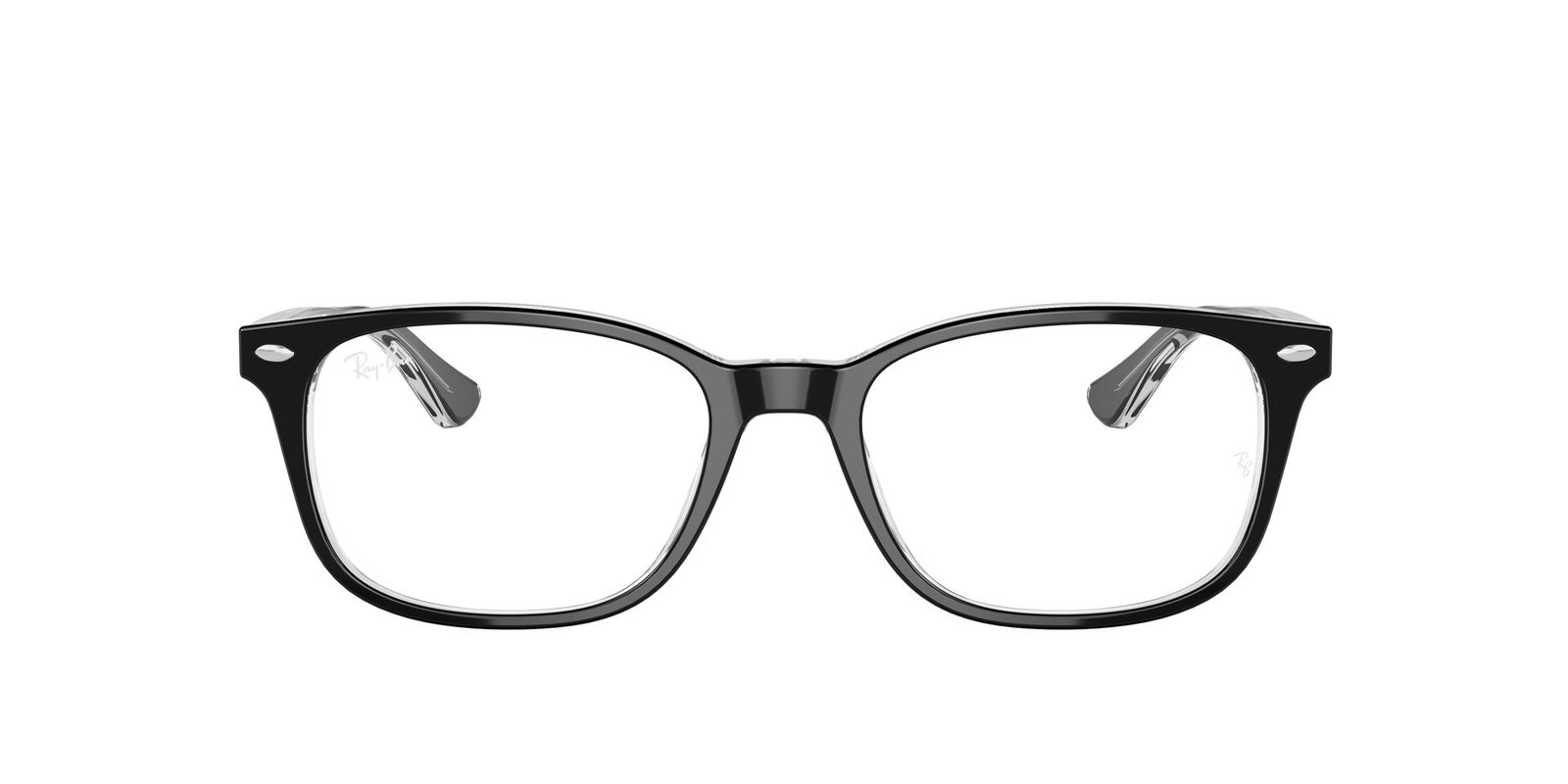 Das Bild zeigt die Ray Ban Brille RV5375 in schwarz von vorne.