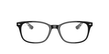 Das Bild zeigt die Ray Ban Brille RV5375 in schwarz von vorne.