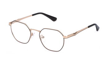 Das Bild zeigt die Korrektionsbrille 582 von Polo in der Farbe Schwarz/Gold.