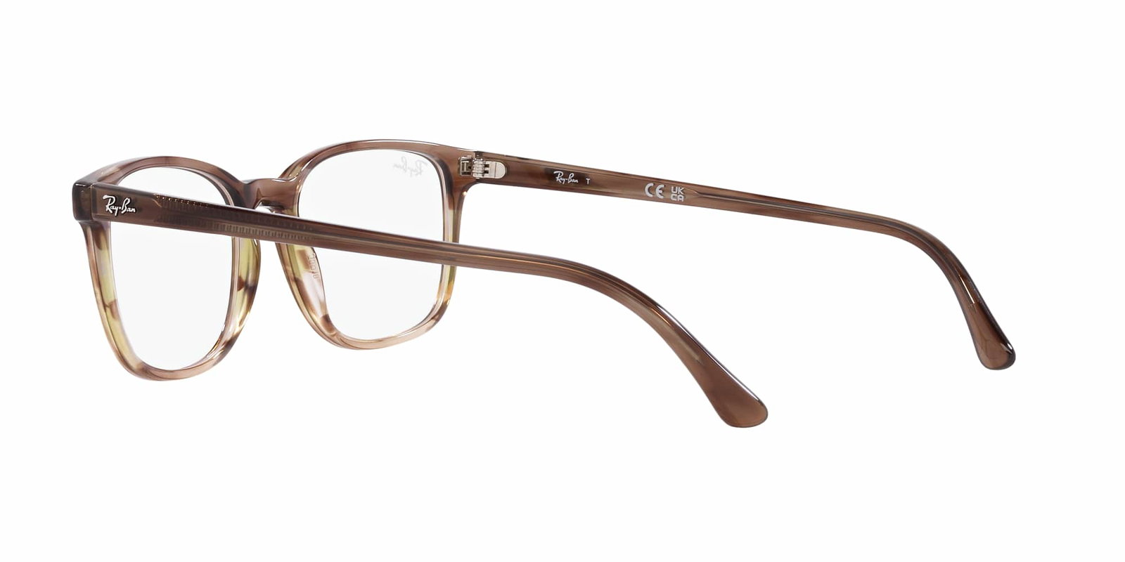 Das Bild zeigt die Korrektionsbrille RX5418 8255 von der Marke Ray Ban in braun gemustert.