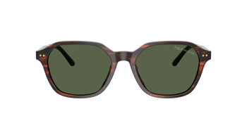 Das Bild zeigt die Polo Ralph Lauren Sonnenbrille PH4234 in glänzendem Havana von vorne.