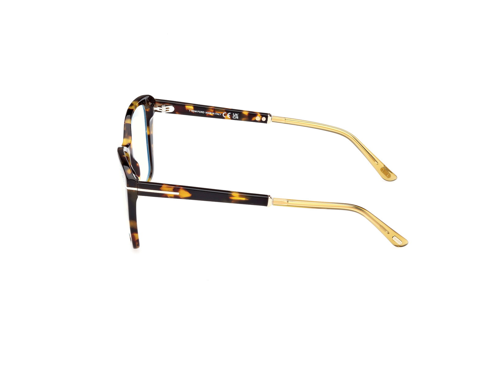 Das Bild zeigt die Korrektionsbrille FT5893-B 055 von der Marke Tom Ford in gold/havanna.
