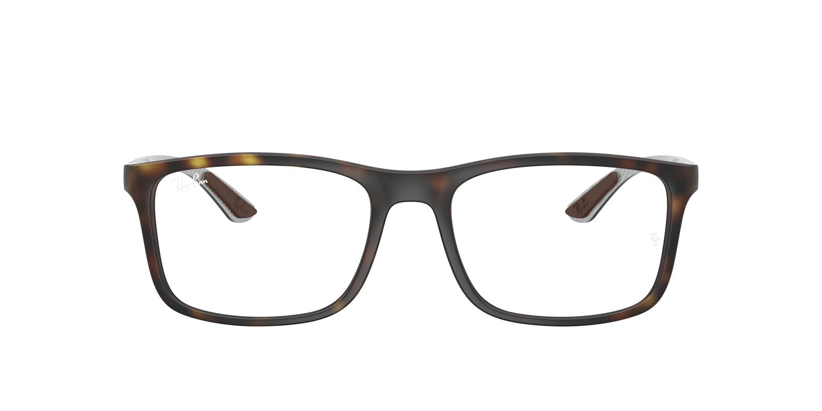 Das Bild zeigt die Korrektionsbrille RX8908 von Ray Ban in Havanna von vorne