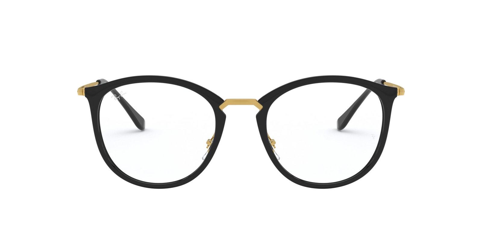 Das Bild zeigt die Korrektionsbrille RX7140 2000 von der Marke Ray Ban in schwarz/gold.