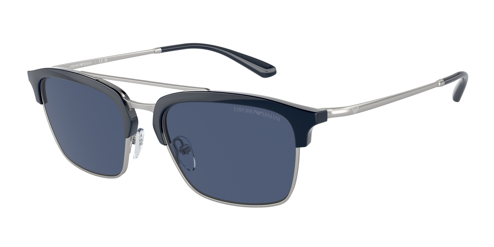 Das Bild zeigt die Sonnenbrille EA4228 304580 von der Marke Emporio Armani in blau/silber.