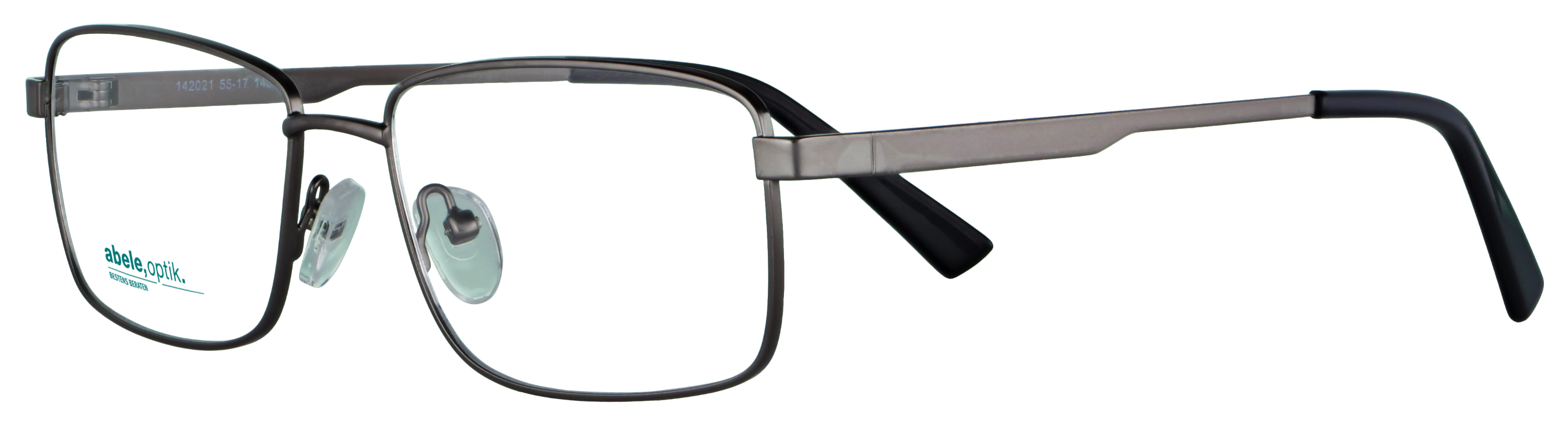 Das Bild zeigt die Korrektionsbrille 142021 von der Marke Abele Optik in gun matt.