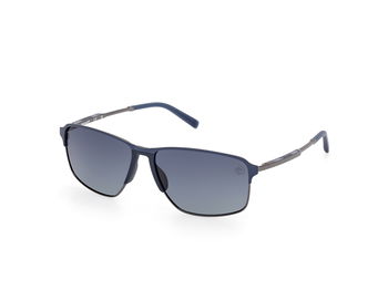 Das Bild zeigt die Sonnenbrille TB00040 91D von der Marke Timberland in Blau/Gun.
