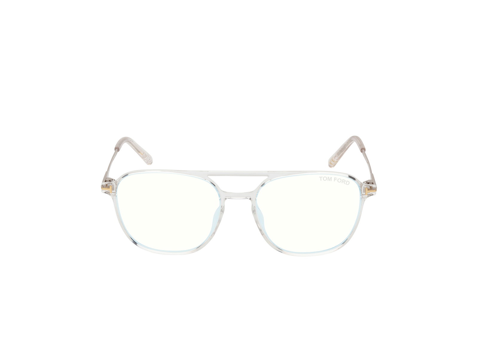 Das Bild zeigt die Korrektionsbrille FT5874-B 026 von der Marke Tom Ford in kristall.
